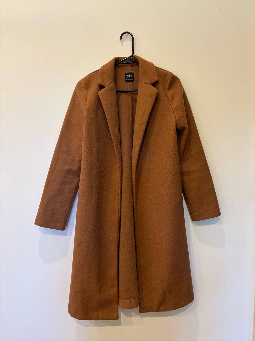Zara Camel Brown Single-Breasted Pea Coat